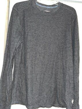Climatesmart Mens gray waffle thermal base layer long sleeve shirt